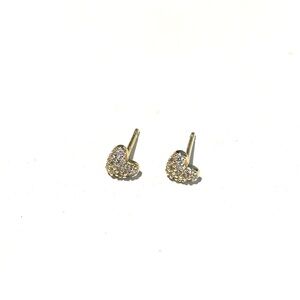Heart Stud Earrings - 14K Gold Plated Sterling Silver